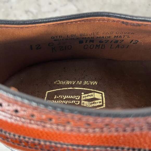 Men's Knapp Shoes Wing Tip Oxford size 12 Cognac - Picture 7 of 11